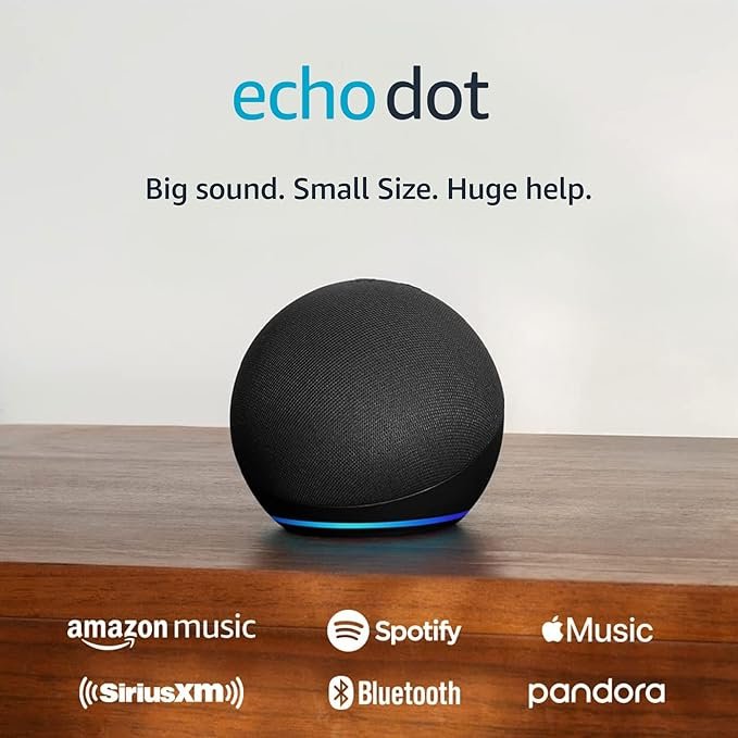 Amazon Echo Dot (newest model), With bigger vibrant sound, helpful routines and Alexa