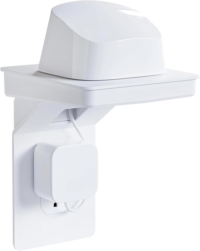 Outlet Shelf for Standard Outlets - Next-Gen Design with Built in-Cord Storage & Room for Bulky Plugs - Quick Install with Included Hardware